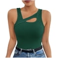 thumbnail image 1 of ZQUUVOU Tank Top For Women Summer Sleeveless V-Neck Solid Color Tank (Green,S), 1 of 4