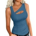 thumbnail image 1 of ZQUUVOU Tank Top For Women Summer U Neck Leisure Solid Color Tops (Navy,2XL), 1 of 5