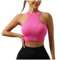 thumbnail image 1 of ZQUUVOU Tank Top For Women Turtleneck Halter Sleeveless Solid Color Crop Tops (Hot Pink,M), 1 of 3