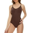 thumbnail image 1 of ZQUUVOU Thong Shapewear Bodysuit for Women Tummy Control Body Shaper Seamless Sleeveless Sculpting Body Suit Coffee A, 1 of 5