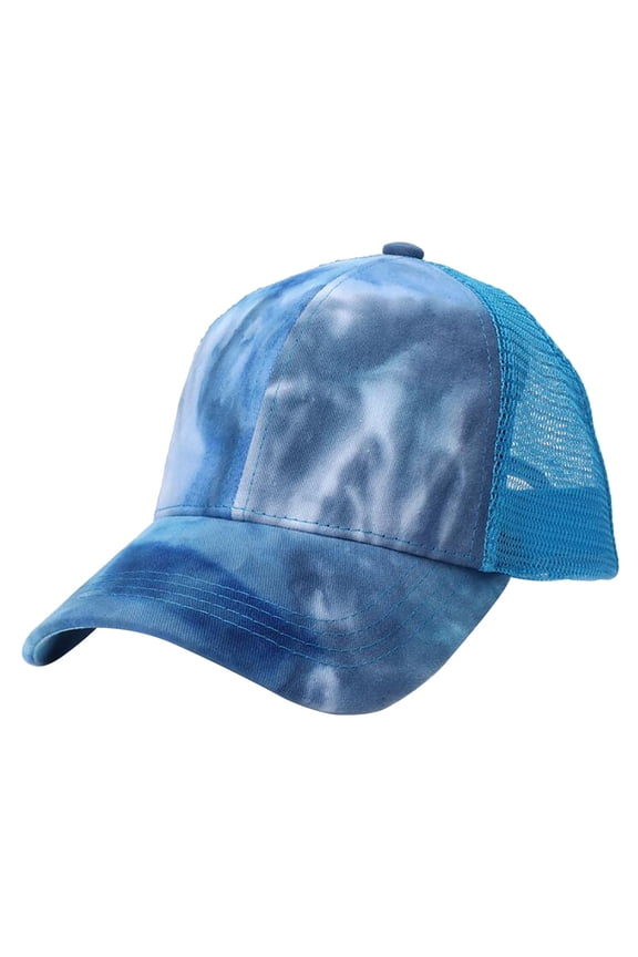 Tie Dye Baseball Cap for Women Men Classic Fashion Colorful Adjustable Hat Summer Beach Fashion Hair Accessory Blue
