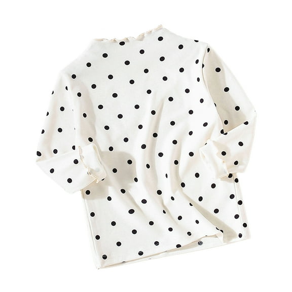 ZQUUVOU Toddler Girl Boy Polka Dot Top Sweatshirts Little Boy Casual Crew Neck Long Sleeve Tops Pullover Sweater Shirt White