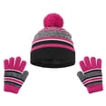 thumbnail image 1 of ZQUUVOU Toddler Kids Winter Hat Gloves Set Gloves Pompom Cap Gloves Thick Fleece Lined Warm for Boys Girls Fall Winter Gift Hot Pink, 1 of 8