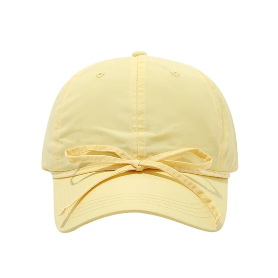 ZQUUVOU Trendy Bow-Tie Baseball Cap for Women Washed Baseball Hats Soft Trucker Hats Adjustable Fashion Sun Hat for Hiking Travel Yellow