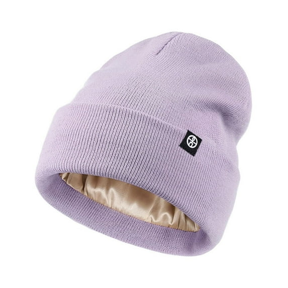 ZQUUVOU Unisex Beanie for Women Men Winter Knitted Warm Hats Skiing Camping Hat with Ear Protections Elastic Crochet Caps Purple