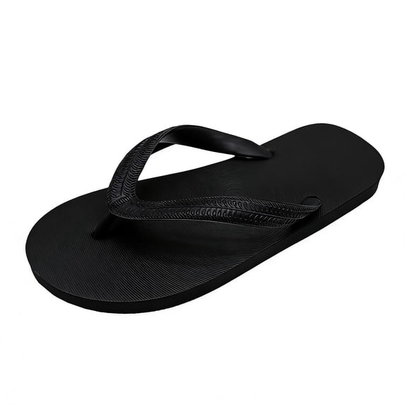 ZQUUVOU Unisex Flip Flops Rubber Non Slip Indoor Outdoor Spring Summer Beach Casual Comfortable Toe Post Sandals Black