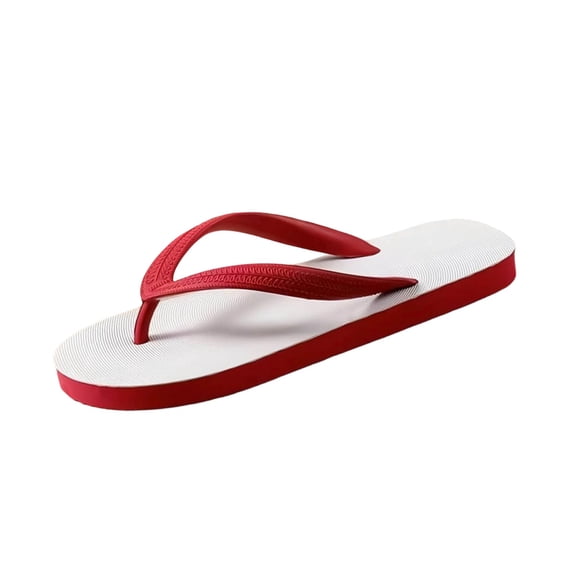 ZQUUVOU Unisex Flip Flops Rubber Non Slip Indoor Outdoor Spring Summer Beach Casual Comfortable Toe Post Sandals Red