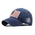 thumbnail image 1 of ZQUUVOU Unisex Patriotic Baseball Cap Vintage Washed Cotton Embroidered Flag Sun Hat Adjustable Distressed Patriotic Hat Navy, 1 of 9