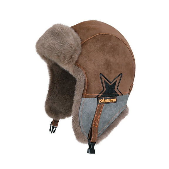 ZQUUVOU Unisex Plush Lined Trapper Thick Ear Flap Hat Windproof Riding Ski Cap Outdoor Cold Weather Thermal Protection Coffee