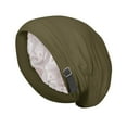 thumbnail image 1 of ZQUUVOU Unisex Sleep Cap Solid Color Stretch Double Layer Adjustable Comfortable Night Wear Head Cover Toe Hats Olive Green, 1 of 4