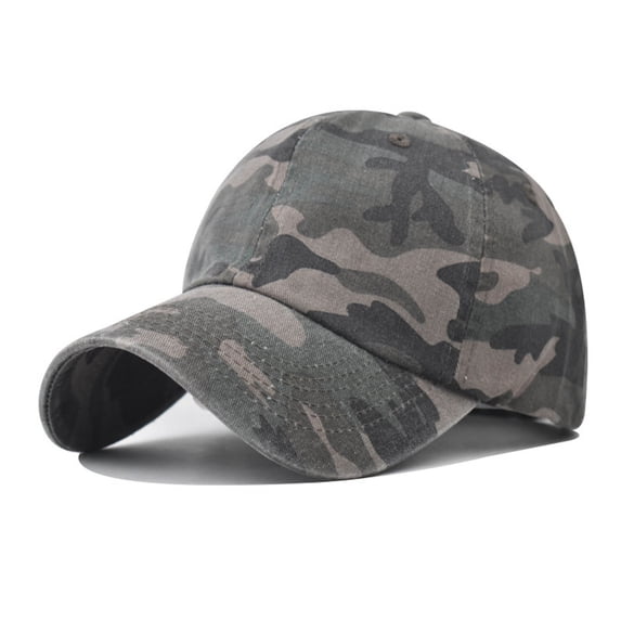 ZQUUVOU Unisex Washed Cotton Baseball Cap Vintage Camouflage Distressed Hat Adjustable Sun Protection Outdoor Green