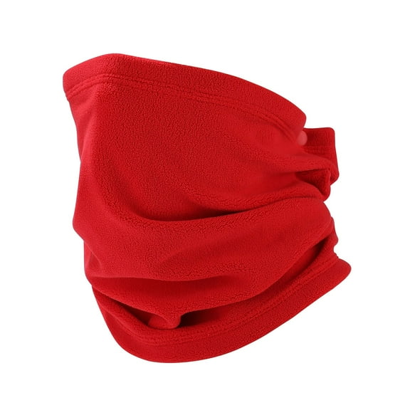ZQUUVOU Unisex Winter Neck Gaiter Polar Fleece Stretchable Extended Coverage for Outdoor Cycling Face Cover Neck Warmer Red