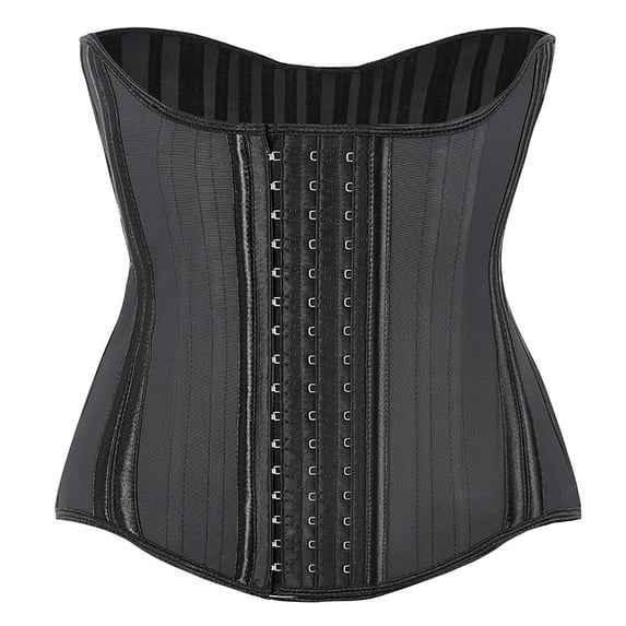 ZQUUVOU Waist Trainer for Women Latex Lengthened Torso Underbust Waist Cincher Corset Sport Girdle Hourglass Body Shaper Black