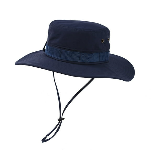 ZQUUVOU Waterproof Sun Hat for Men Women Sun Protection Wide Brim Packable Hat for Fishing Hiking Garden Safari Beach Navy