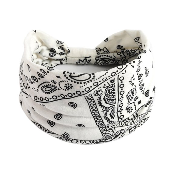 ZQUUVOU Wide Headbands for Women Non Slip Polka Dot Sport Sweatbands Elastic Head Bands Yoga Running Fitness Hair Accessories White B