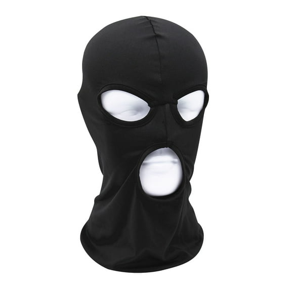 ZQUUVOU Winter Balaclava Ski Mask 3 Hole Windproof Outdoor Face Mask Football Sun UV Protection Motorcycle Helmet Black