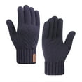 thumbnail image 1 of ZQUUVOU Winter Gloves for Men Women Outdoor Unisex Touch Screen Glovess Warm Stretched Thicken Knitted Thermal Gloves Navy, 1 of 5