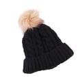 thumbnail image 1 of ZQUUVOU Winter Knitted Beanie Hat for Women Solid Color Skull Cap with Faux Fur Pom Fashionable Thicken Ear Warmer Knit Beanie Black, 1 of 3
