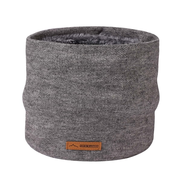 ZQUUVOU Winter Neck Gaiter for Men Women Thermal Fleece Neck Warmer Double Layer Windproof Ski Mask Scarf for Sports Outdoor Gray