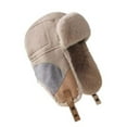 thumbnail image 1 of ZQUUVOU Winter Trapper Hat for Men Women Fleece Lined Warm Hats with Ear Flaps Windproof Waterproof Russian Hats Beige, 1 of 7
