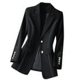 thumbnail image 1 of ZQUUVOU Women Business Blazers with Solid Color Long Sleeve Pocket Suit Jacket (Black,M), 1 of 7