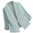 thumbnail image 1 of ZQUUVOU Women Business Blazers with Solid Color Long Sleeve Pocket Suit Jacket (Green,XL), 1 of 7