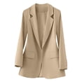 thumbnail image 1 of ZQUUVOU Women Business Blazers with Solid Color Long Sleeve Pocket Suit Jacket (Yellow,2XL), 1 of 7