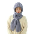 thumbnail image 1 of ZQUUVOU Women Hooded Scarf Integrated Ear Protection Windproof Scarf Winter Warm Knitted Hat Scarf Thickening Hat Scarf Gray, 1 of 4