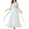 thumbnail image 1 of ZQUUVOU Women Medieval Retro Dress Victorian Dresses Ladies Peasant Gothic Witch Wedding Dress Outwear White, 1 of 7