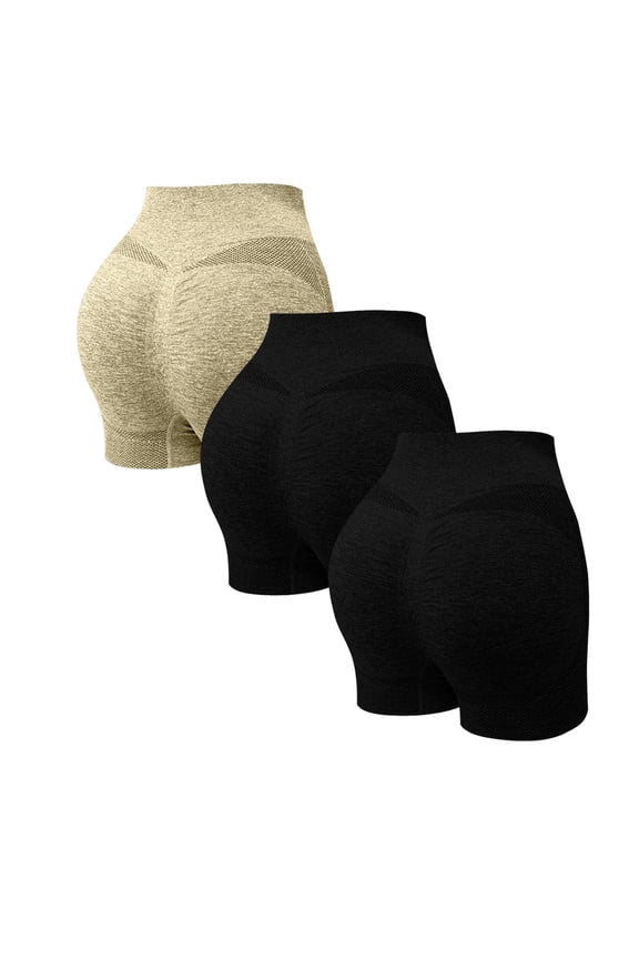 Women's 3 Pack Seamless Shaping Boyshorts Panties Tummy Control Underwear Slimming Butt Lifting Shapewear Yellow A
