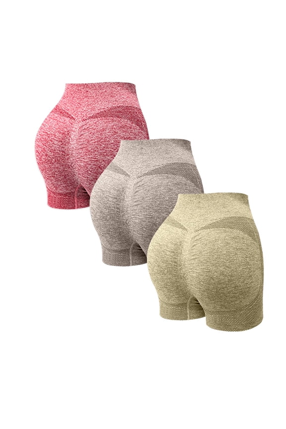 Women's 3 Pack Seamless Shaping Boyshorts Panties Tummy Control Underwear Slimming Butt Lifting Shapewear Yellow B