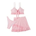 thumbnail image 1 of ZQUUVOU Women's 3 Piece Swimsuits Ruffle Hem Tummy Control Beachwear with Cover Up Skirt Modest Bathing Suits Pink, 1 of 7