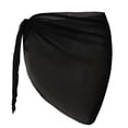 thumbnail image 1 of ZQUUVOU Women's Beach Cover Up Dress Sarong Beach Bikini Wrap Sheer Short Skirt Chiffon Scarf Vacation Resort Swimwear Black, 1 of 3