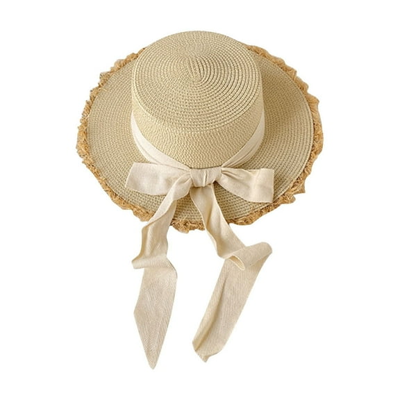 ZQUUVOU Women's Beach Straw Hat Big Wide Brim UV Protection Summer Vacations Packable Foldable Sun Hats Brown F