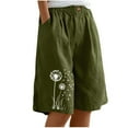 thumbnail image 1 of ZQUUVOU Women's Bemuda Shorts Solid Color Printed Drawstring Buttons Pockets (Olive Green,XL), 1 of 7