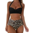 thumbnail image 1 of ZQUUVOU Women's Bikini Set 2 Piece Matching Solid Color Swimsuit with Removable Padding Underwire Swimming Sun Black, 1 of 5