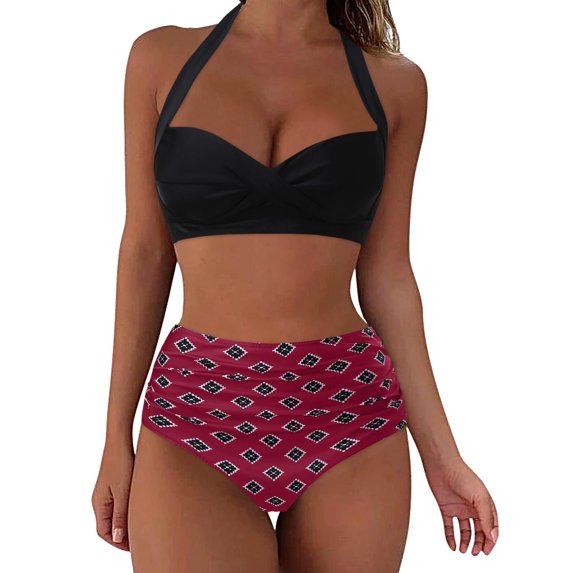 ZQUUVOU Women's Bikini Set 2 Piece Matching Solid Color Swimsuit with Removable Padding Underwire Swimming Sun Black