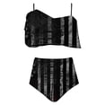 thumbnail image 1 of ZQUUVOU Women's Bikini Set Tummy Control Ruffled Swimsuit Set (C-Black,S), 1 of 5