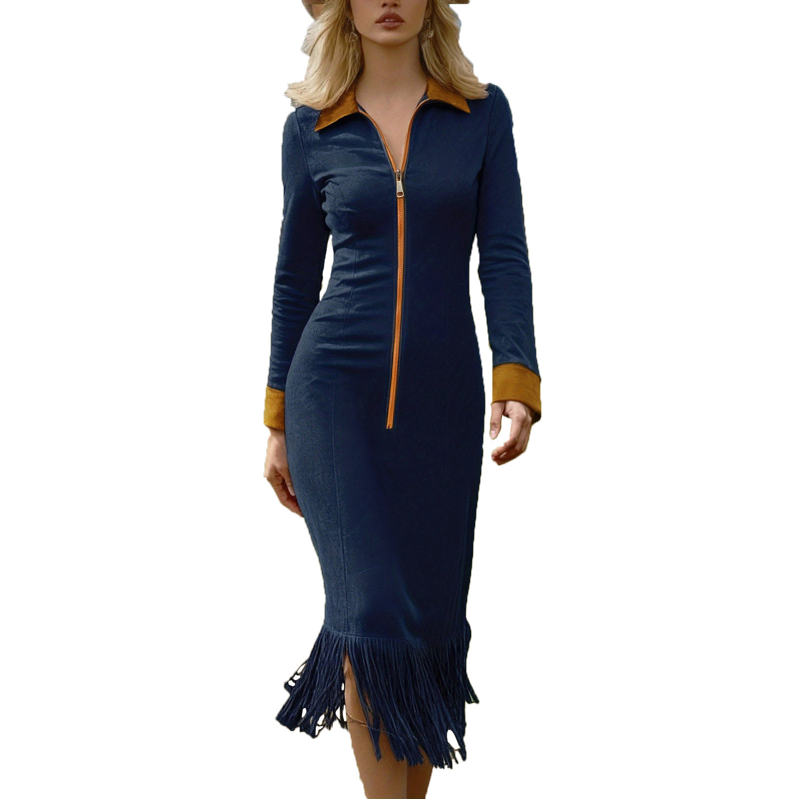 women's cocktail dresses for wedding guest Elegant High Low Two Piece Sheath Dress Size:25