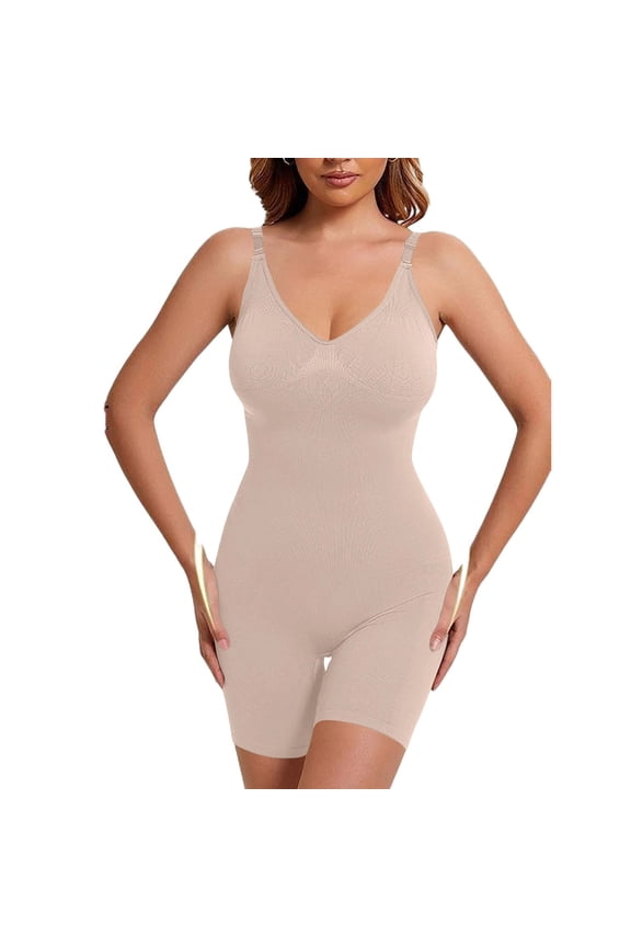Women's Bodysuit Tummy Control Corset Butt Lifting Cut Out Bodysuits Jumpsuits Waist Trainer Full body Shaper Khaki