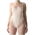 thumbnail image 1 of ZQUUVOU Women's Bodysuits Shapewear Seamless Square Neck Tummy Control Thong Shapewear Bodysuit Tank Tops Bodysuit Silver, 1 of 3