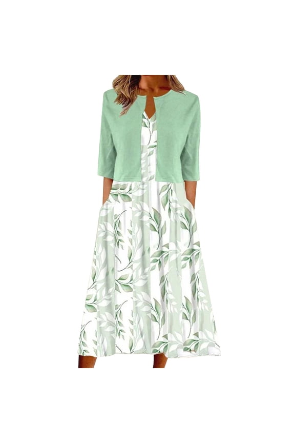 Women's Boho Maxi Dress With Jack 2 Piece Set Sleeveless Tank Dress With Solid Jacket Flowy Wedding Guest Dress Green,2XL