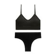 thumbnail image 1 of ZQUUVOU Women's Bralette Hipster Set 2 Piece Seamless Soft Bralette and Thong Wireless No Show for Women Everyday Black, 1 of 3
