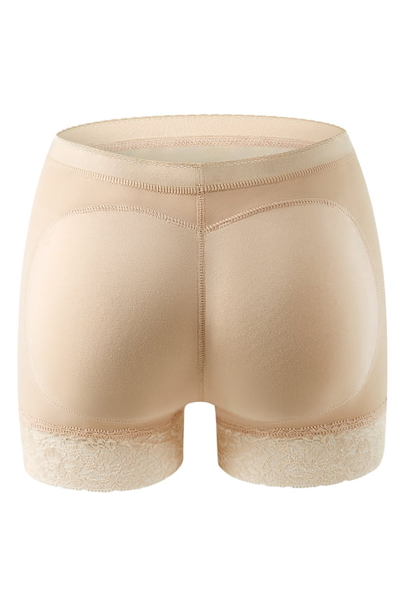 Women's Butt Lifting Underwear Pants with Hip Pads Full Coverage Pant Invisible Seamless Shapewear Shorts Beige