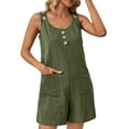 thumbnail image 1 of ZQUUVOU Women's Capris Shorts Solid Color Summer Drawstring Pants(Olive Green,2XL), 1 of 9