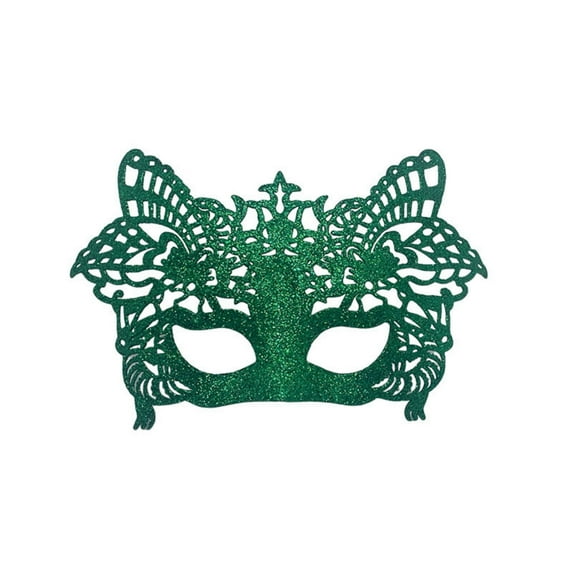 ZQUUVOU Women's Carnival Glitter Dust Mask for Parties Vintage Style Performance Glam Fancy Dress Masks Lace Face Mask Green