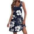 thumbnail image 1 of ZQUUVOU Women's Casual Dress Summer Beach Printed Sleeveless Sundress Pocket F-Navy,S, 1 of 7