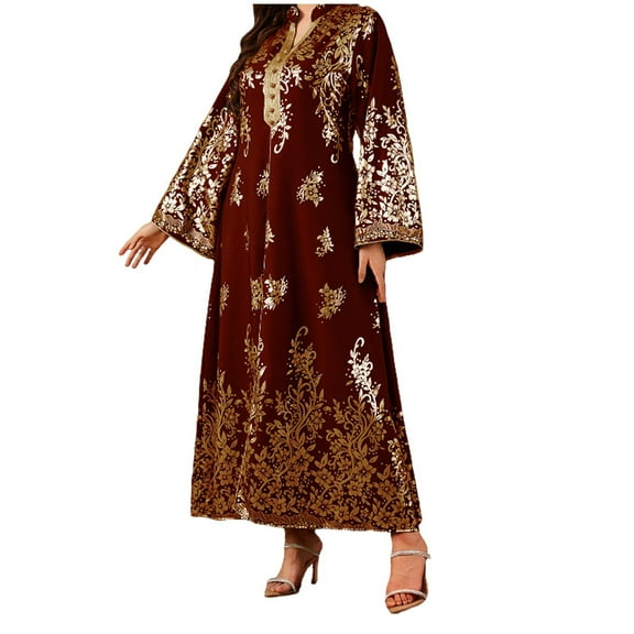 ZQUUVOU Women's Casual Tunic Dress Loose Long Sleeve Round Neck Loose Comfortable Midaxi Length Day Dress Burgundy