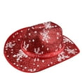 thumbnail image 1 of ZQUUVOU Women's Christmas Red Cowboy Hat Jazz Santa Sequined Snowflake Glitter Festival Party Headwear Red, 1 of 5