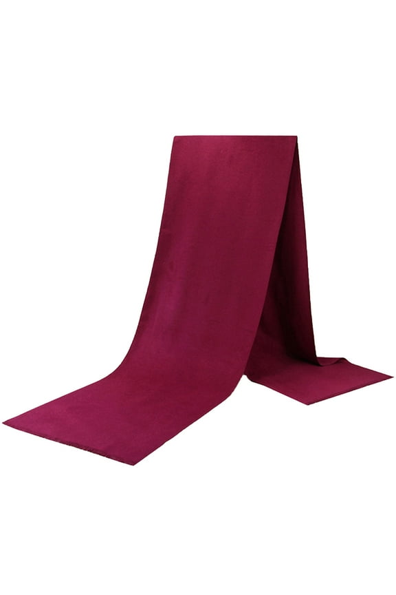 Women's Cotton Scarf Plush Flannel Soft Lining All Day Comfort Fall Winter Neckwear for Work Casual Scarf Burgundy